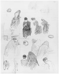 Pagina di un taccuino, 1890-1940